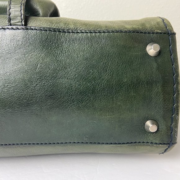 Authentic Chloe  Edith Green Leather Satchel Bag Purse Travel Bag - Picture 7 of 14